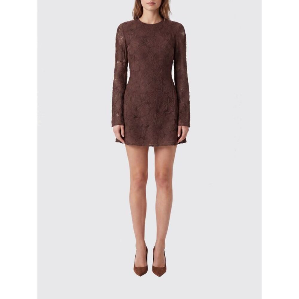 Rotate Women Rotate Floral Print Long-Sleeved Mesh A-Line Mini Dress
